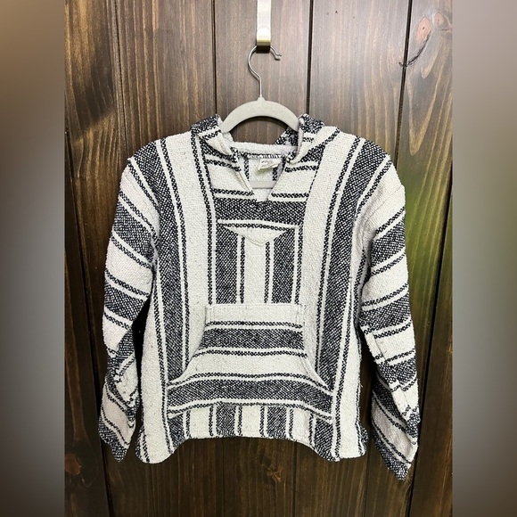 El Paso Saddle Blanket Co Mexican Hippie Pullover Hoodie Vneck Pockets Size:S - Picture 4 of 11